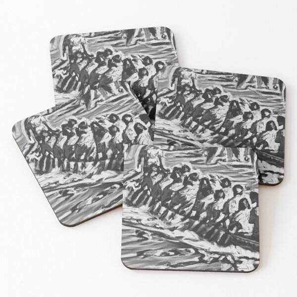 Item preview, Dragon Boat racing Black & White stylised designed and sold by Andykinoz.
