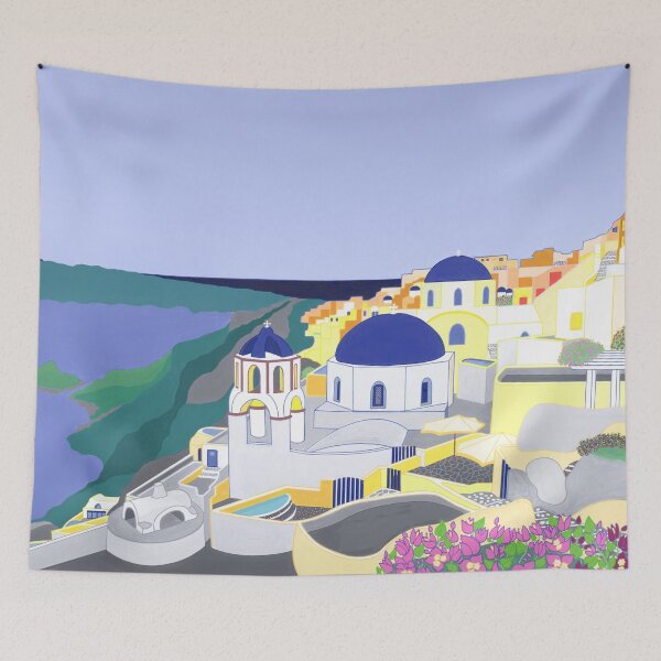 Item preview, Colours of Fira on Santorini: Santorini, Greek islands, Oia, La, Greek Island paradise, famous Greek Islands, Mediterranean islands, Thera, Thira, Cyclades, Kyklades,  designed and sold by Robert Wale.