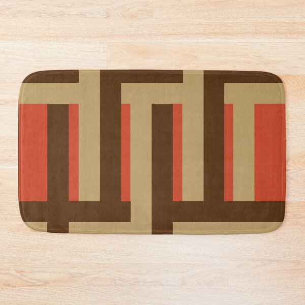 Item preview, Orange Tangerine, Brown, Deep Cream Geometric modern Retro Graphic Pattern designed and sold by Stephanie J Lewis.