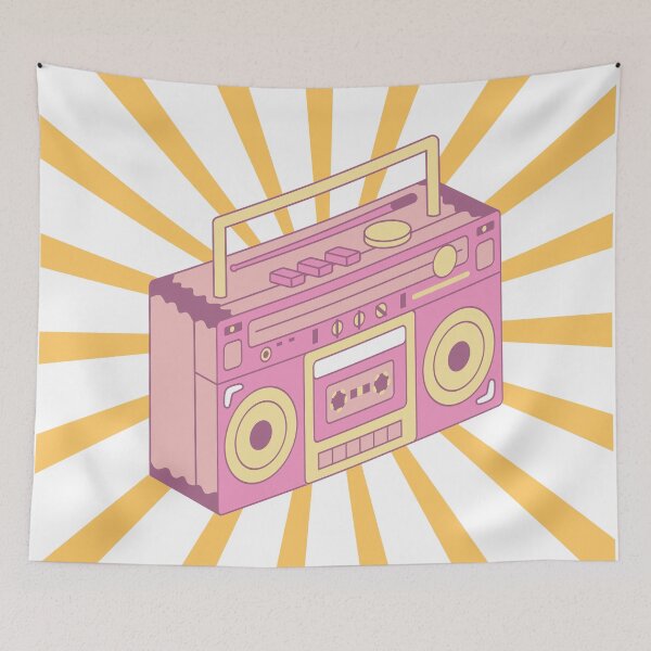 Item preview, Pink Retro Vintage Stereo Radio Boom Box designed and sold by luckymooninc.