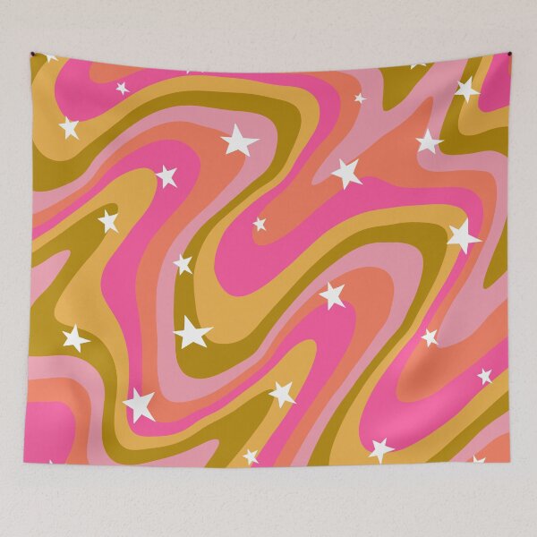 Item preview, Abstract Retro Stars Swirl 70s Groovy designed and sold by trajeado14.