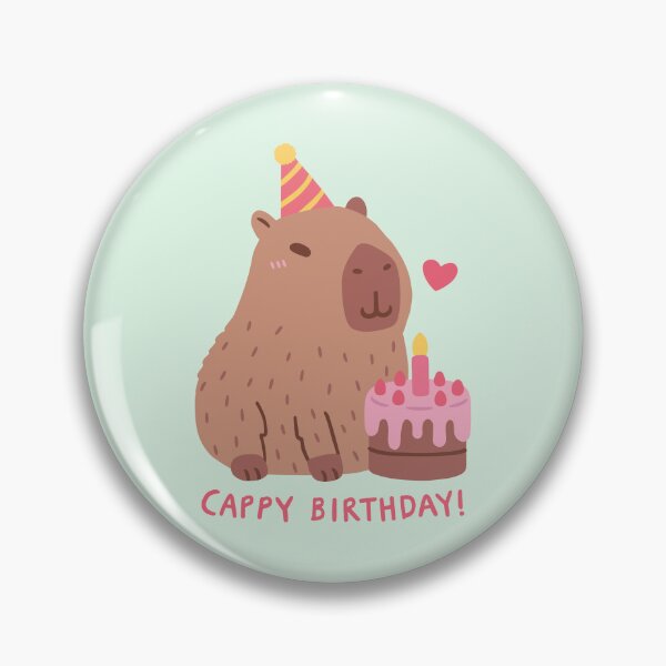 Item preview, Cute Capybara And Cake, Happy Cappy Birthday designed and sold by rustydoodle.