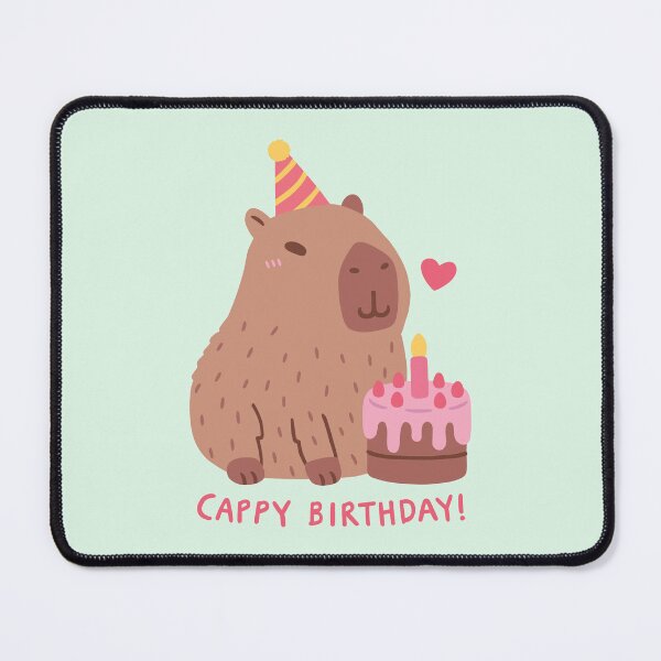 Item preview, Cute Capybara And Cake, Happy Cappy Birthday designed and sold by rustydoodle.