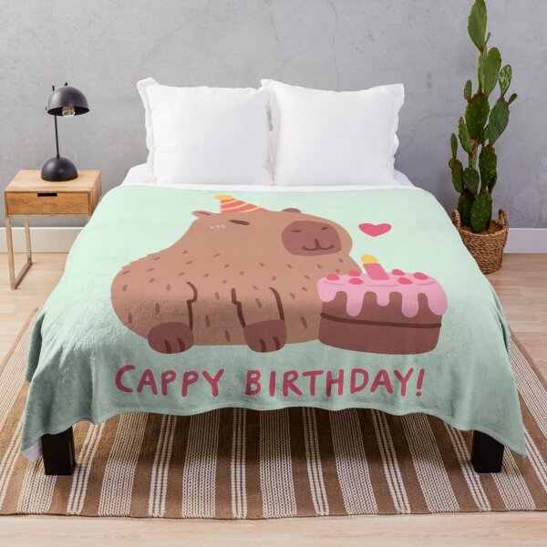 Item preview, Cute Capybara And Cake, Happy Cappy Birthday designed and sold by rustydoodle.