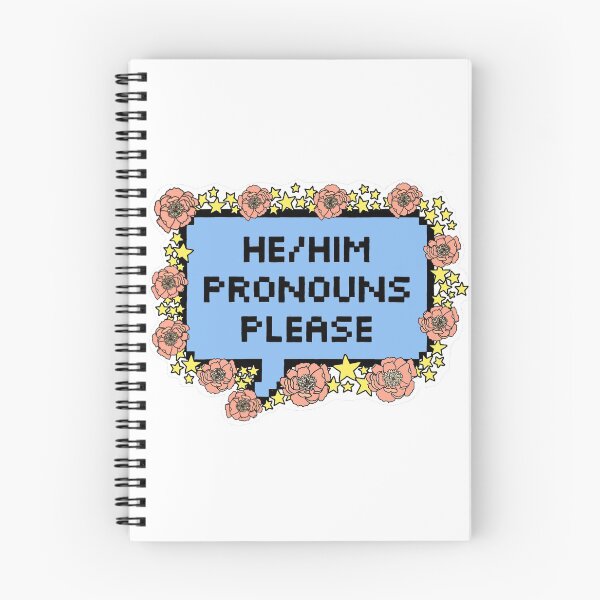 Item preview, He/Him Pronouns - Stars and Flowers designed and sold by SmallOddLion.