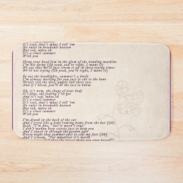 Item preview, Cruel Summer Lyric designed and sold by Shanny-Johns.