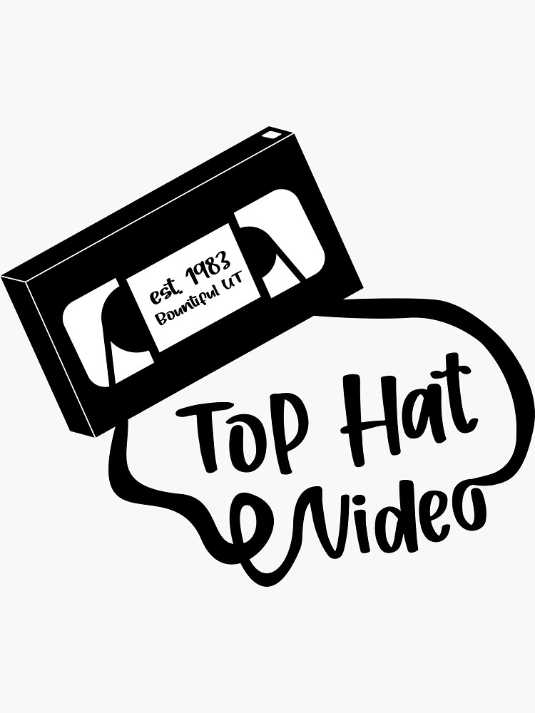 Top Hat Vhs Logo White Background Sticker For Sale By Tophatvideo