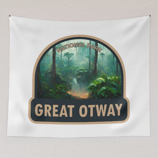 Item preview, Great Otway National Park Australia Watercolor Badge designed and sold by KrisSidDesigns.