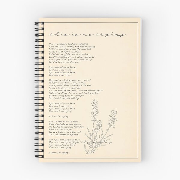Item preview, This Is Me Trying Lyrics designed and sold by Shanny-Johns.