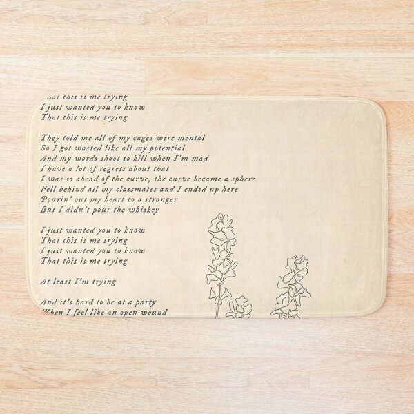 Item preview, This Is Me Trying Lyrics designed and sold by Shanny-Johns.