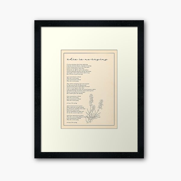 Item preview, This Is Me Trying Lyrics designed and sold by Shanny-Johns.