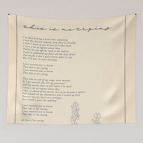 Item preview, This Is Me Trying Lyrics designed and sold by Shanny-Johns.