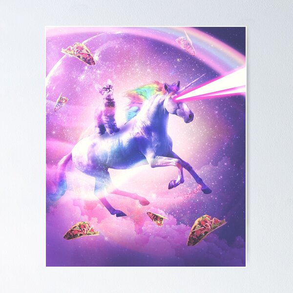 Item preview, Space Cat Riding Unicorn - Laser, Tacos And Rainbow designed and sold by SkylerJHill.