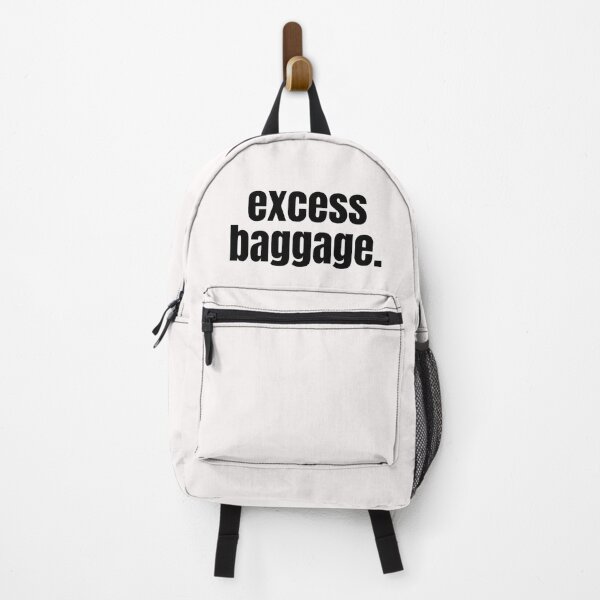 Item preview, Excess baggage. Luggage, bags, travel. Funny, amusing text only design. Black text designed and sold by JellyBeenzz.