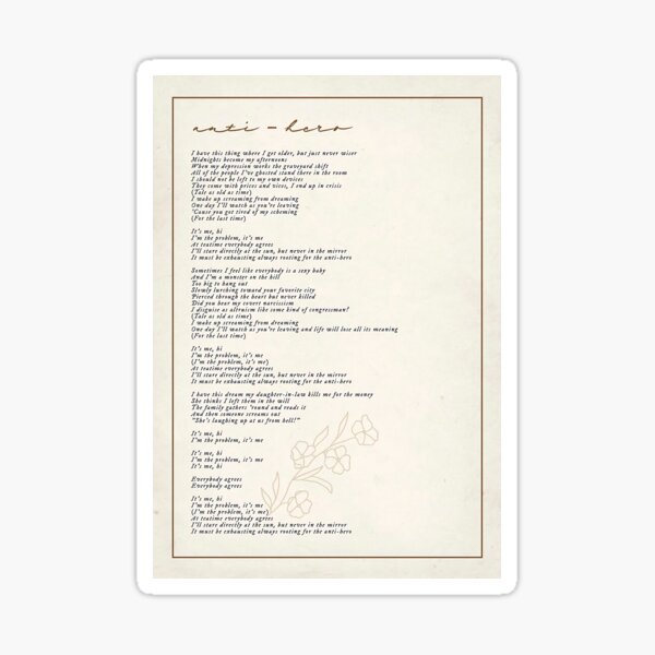 Item preview, Lyric antihero designed and sold by Shanny-Johns.