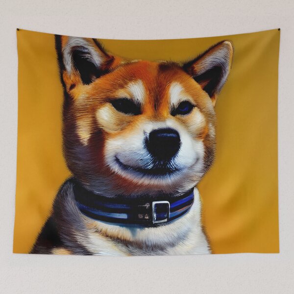 Aperçu de l'œuvre Portrait de Shiba Inu - peinture d'art de chien #45 créée et vendue par supeart.