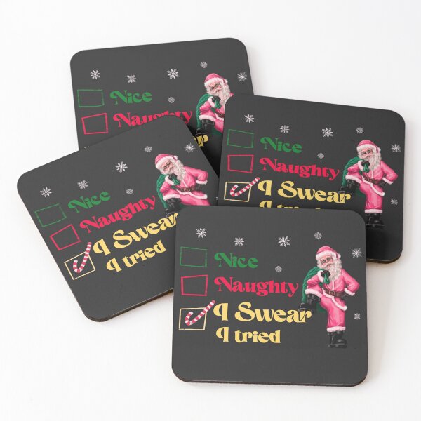 Item preview, nice naughty i swear i tried pink Santa  designed and sold by Chatchot.