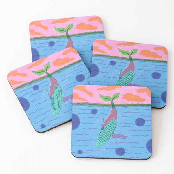 Item preview, Vibrant Colorful Whale Plant Risograph Art designed and sold by candiceongart.