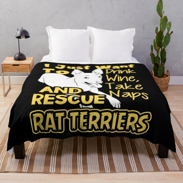Item preview, I Just Want To Drink Wine Take Naps And Rescue Rat Terriers designed and sold by UnknownArtistt.