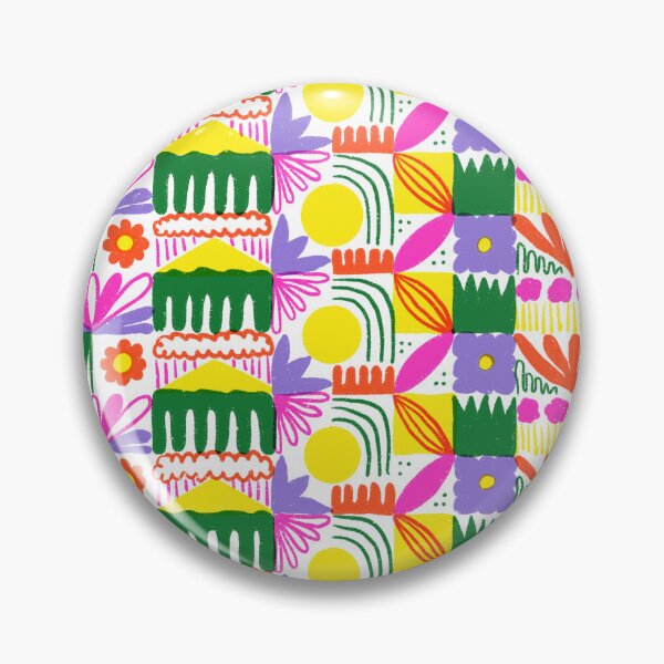 Item preview, Colorful Vibrant Floral Field Pattern Risograph Art designed and sold by candiceongart.