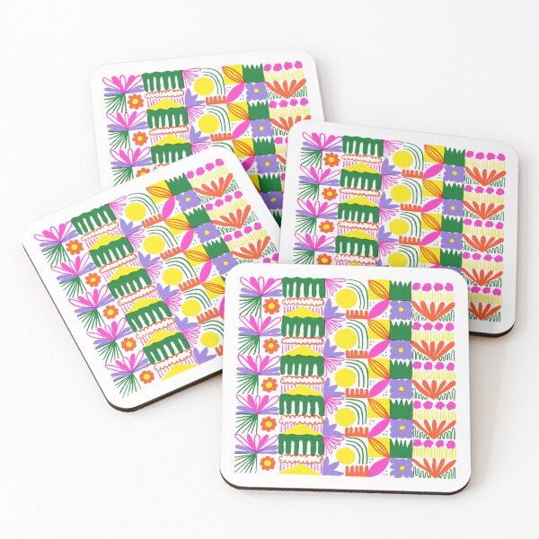 Item preview, Colorful Vibrant Floral Field Pattern Risograph Art designed and sold by candiceongart.