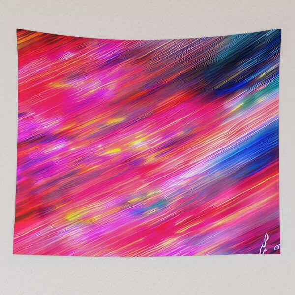 Item preview, thick dense paint pattern knife art - pink blue paint pattern #20 designed and sold by supeart.