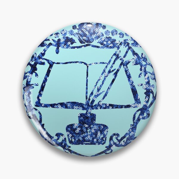 Item preview, Ascendance of a Bookworm - Myne's Workshop Crest with blue sequin logo star rose quill ink designed and sold by AKR-Hobby.