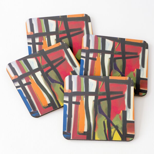 Item preview, Colour Between Lines - Abstract Art - Black, White, Orange, and Red designed and sold by Inomaly Art.