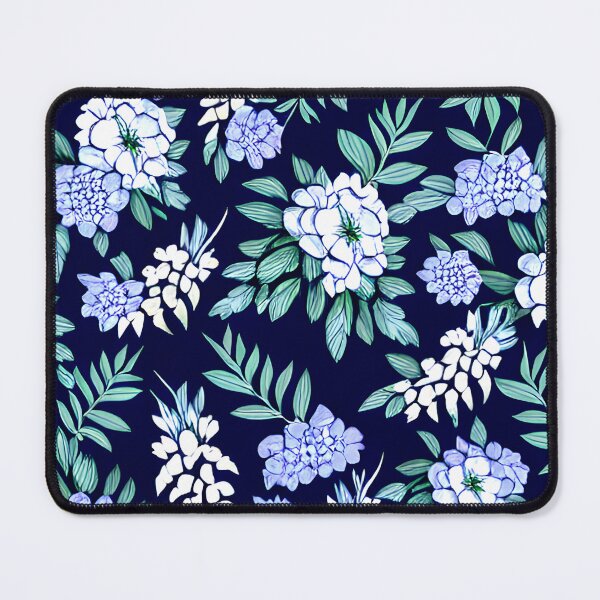 Item preview, floral white flower blue leaf patter #8 designed and sold by supeart.