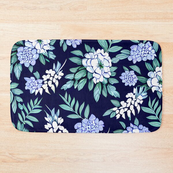 Item preview, floral white flower blue leaf patter #8 designed and sold by supeart.