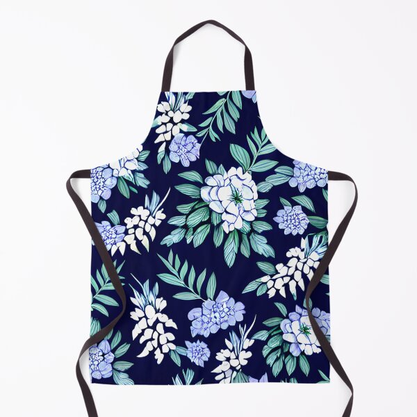 Item preview, floral white flower blue leaf patter #8 designed and sold by supeart.
