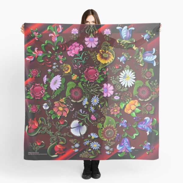 D1G1TAL-M00DZ ~ FOLKART ~ FLORAL ~ Kunterbunt Floral Medley by tasmanianartist Scarf