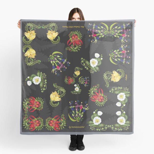D1G1TAL-M00DZ ~ FOLKART ~ FLORAL ~ New Zealand Wild Flowers by tasmanianartist Scarf