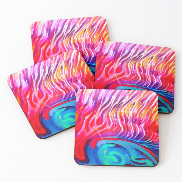 Item preview, thick dense paint pattern knife art - pink blue paint pattern #21 designed and sold by supeart.