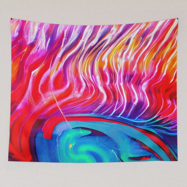 Item preview, thick dense paint pattern knife art - pink blue paint pattern #21 designed and sold by supeart.