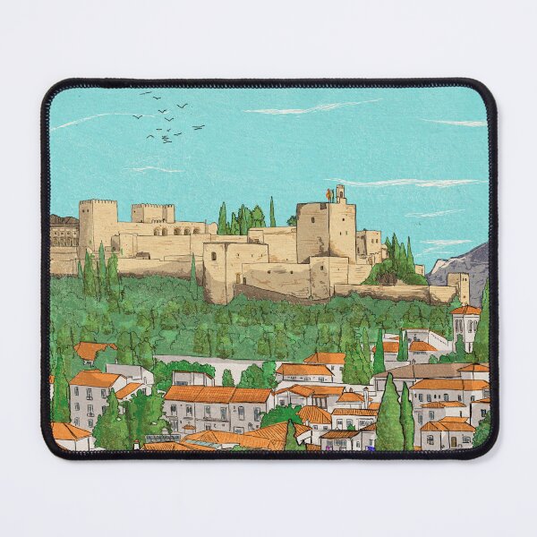 Item preview, City View Granada Spain Illustration designed and sold by Wall-Art-Sketch.