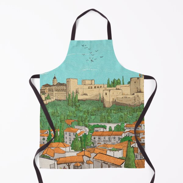 Item preview, City View Granada Spain Illustration designed and sold by Wall-Art-Sketch.