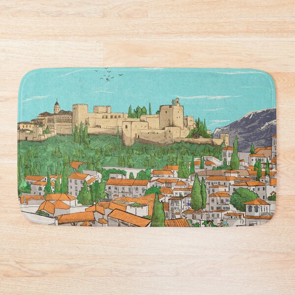 Item preview, City View Granada Spain Illustration designed and sold by Wall-Art-Sketch.