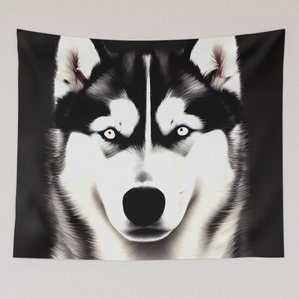 Aperçu de l'œuvre Portrait de chien coloré Husky Sibérien #45 créée et vendue par supeart.