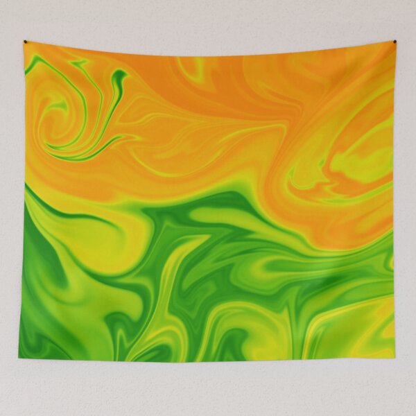 Item preview, Vibrant Peach Green Yellow  Liquid Art. Liquid Marble. Abstract Design. designed and sold by Jason123za.