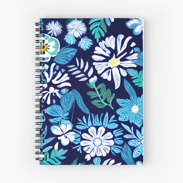 Item preview, floral white flower blue leaf patter #9 designed and sold by supeart.