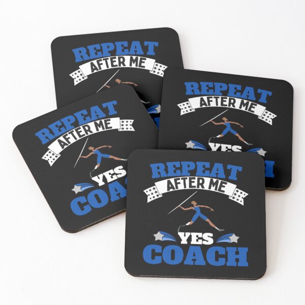Item preview, Repeat After Me Yes Coach Javelin - Blue White - Funny Sports designed and sold by GymWearDepot.