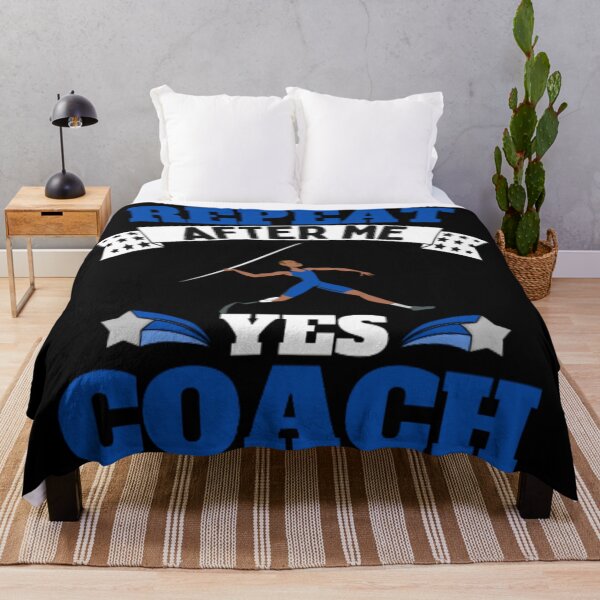 Item preview, Repeat After Me Yes Coach Javelin - Blue White - Funny Sports designed and sold by GymWearDepot.