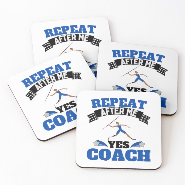Item preview, Repeat After Me Yes Coach Javelin - Blue Black - Funny Sports designed and sold by GymWearDepot.