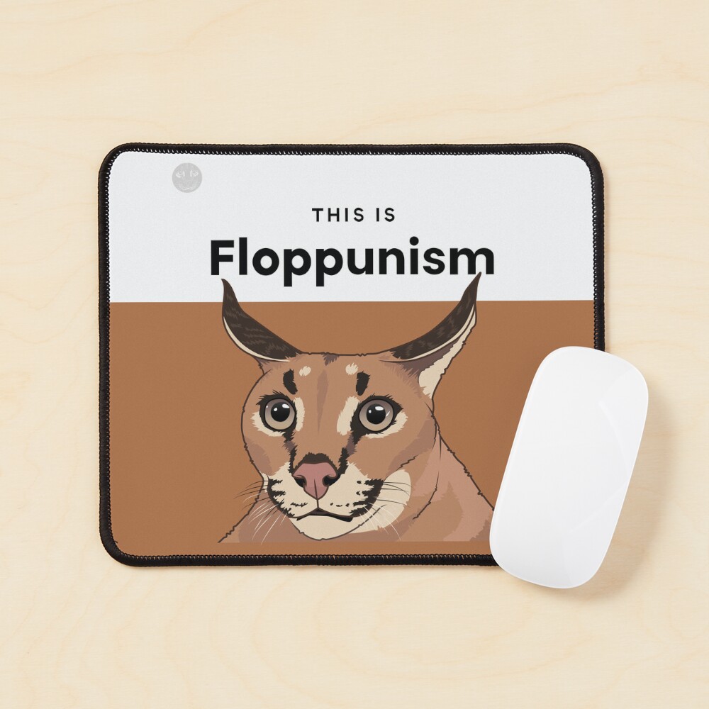 Funny Caracal Cat Floppa Meme Mouse Pad Square Non-Slip Rubber