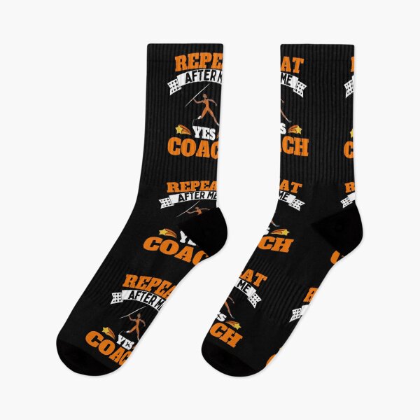 Item preview, Repeat After Me Yes Coach Javelin - Orange White - Funny Sports designed and sold by GymWearDepot.