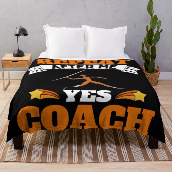 Item preview, Repeat After Me Yes Coach Javelin - Orange White - Funny Sports designed and sold by GymWearDepot.