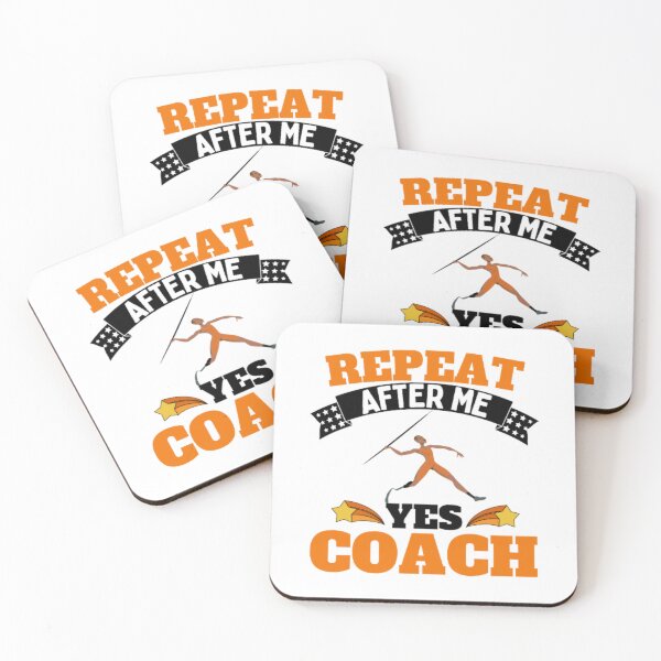 Item preview, Repeat After Me Yes Coach Javelin - Orange Black - Funny Sports designed and sold by GymWearDepot.