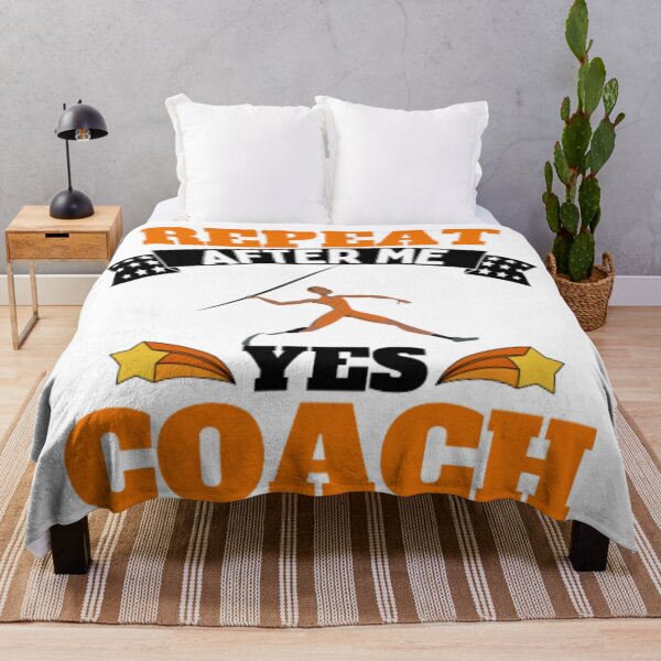 Item preview, Repeat After Me Yes Coach Javelin - Orange Black - Funny Sports designed and sold by GymWearDepot.