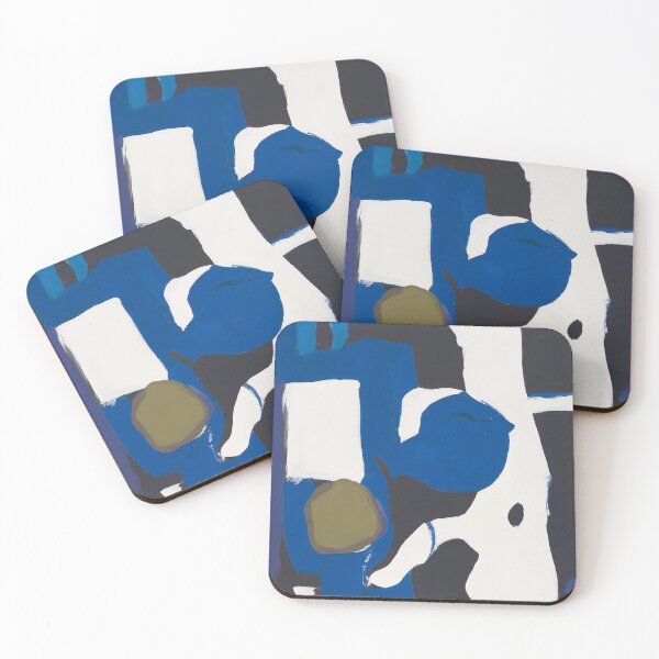 Item preview, Night Shadows - Abstract Art - White, Black, Blue designed and sold by Inomaly Art.